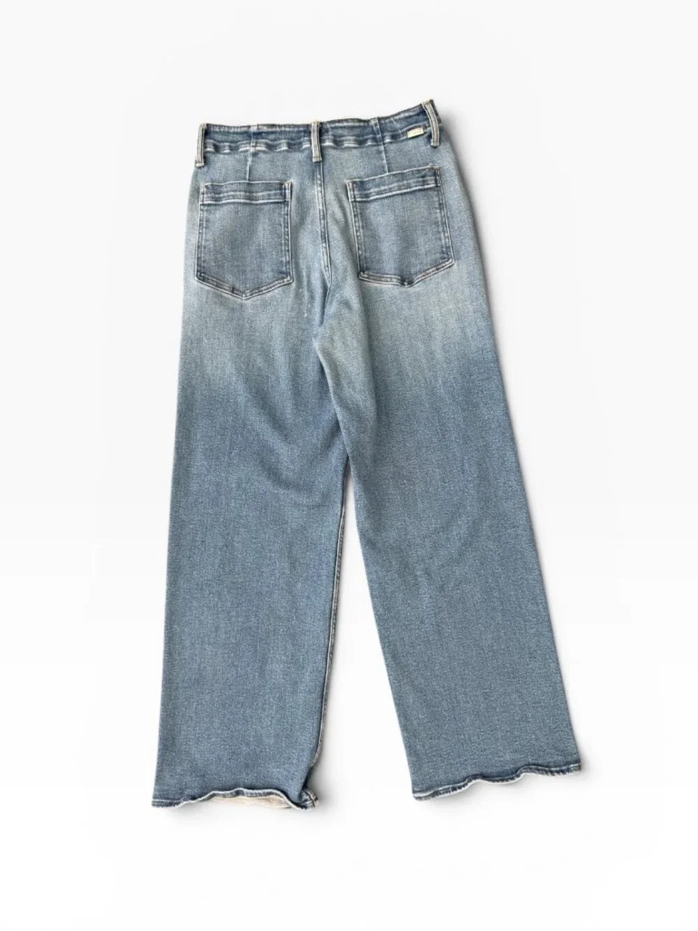 MOTHER The Major Zip Skimp Jeans- High rise/medium wash/wide leg- 28